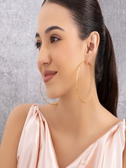 AQUASTREET - Large Thin 18K Gold Plated Waterproof Anti-Tarnish Hoops