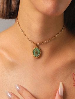 AQUASTREET - Green Shell Starfish 18K Gold Plated Waterproof Anti-Tarnish Necklace