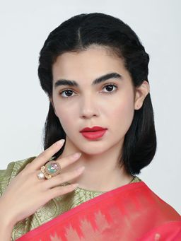 Odette - Alloy Kundan Embellished Ring For Women