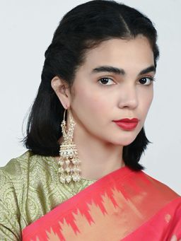 Odette - Alloy Pearl And Stone Work Embellished Jhumka For Women