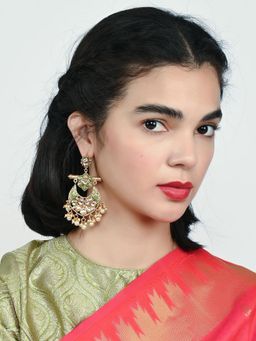 Odette - Alloy Pearl And Stone Work Embellished Earrings For Women