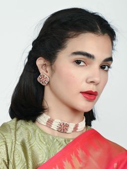 Odette - Alloy Beaded Pearl Jewellery Set For Women