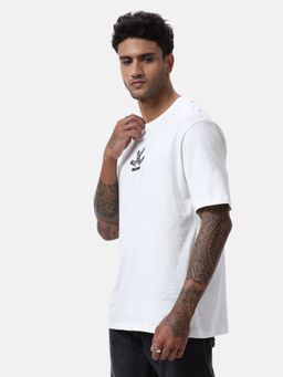 WROGN - Off White Typography Crew Neck Comfortable T-Shirt