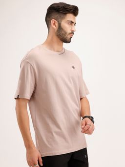 WROGN - Brown Printed Crew Neck Oversized T-Shirt