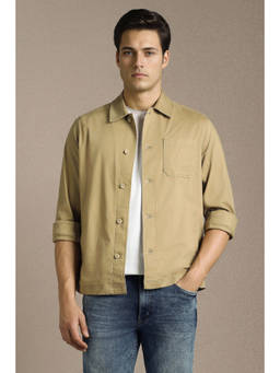 Louis Philippe - Men Casual Khaki Solid Shacket