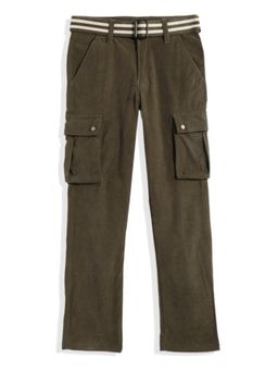 CAVIO - Boys Green Cotton Blend Cargos with Belt