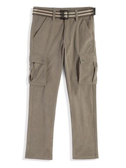 CAVIO - Boys Khaki Cotton Blend Cargos with Belt