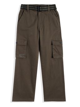 CAVIO - Boys Olive Cotton Cargos with Belt