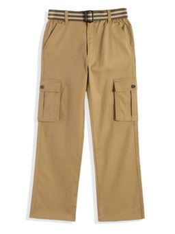 CAVIO - Boys Khaki Cotton Cargos with Belt
