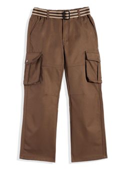 CAVIO - Boys Brown Cotton Cargos with Belt