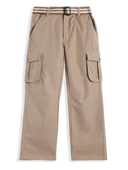 CAVIO - Boys Khaki Cotton Cargos with Belt