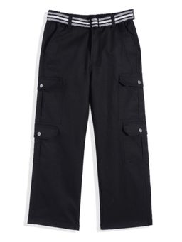 CAVIO - Boys Black Cotton Cargos with Belt