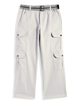 CAVIO - Boys White Cotton Cargos with Belt