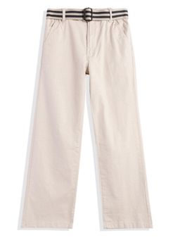 CAVIO - Boys Cream Cotton Trouser with Belt