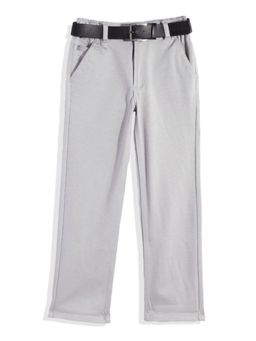 CAVIO - Boys Grey Cotton/Lycra Trouser with Belt