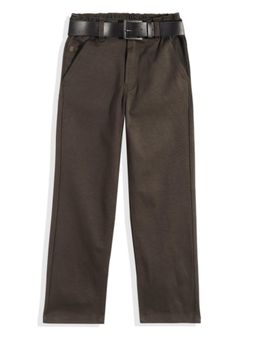 CAVIO - Boys Olive Cotton/Lycra Trouser with Belt