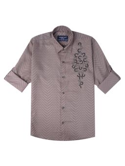 CHARCHIT - Boys Khaki Blended Fabric Shirt