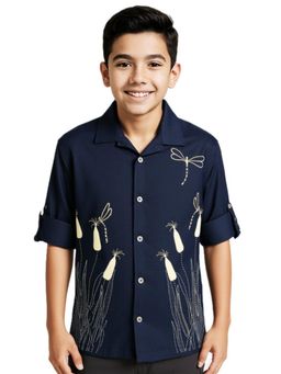 CHARCHIT - Boys Blue Cotton Shirt