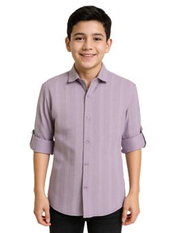 CHARCHIT - Boys Lavender Cotton Shirt