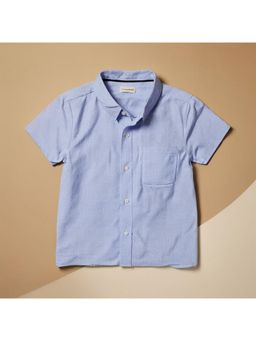 Purple United Kids - Boys Blue Cotton Shirt
