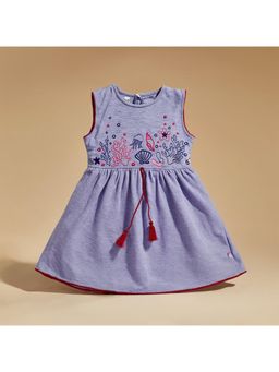 Purple United Kids - Girls Grey Cotton Dress
