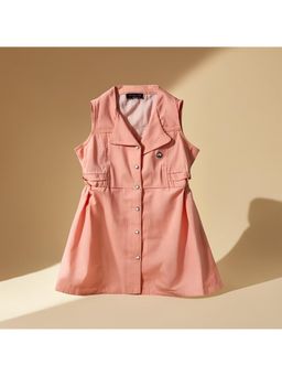 Purple United Kids - Girls Peach Denim Dress