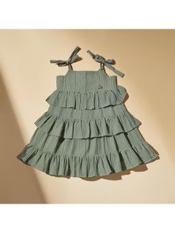 Purple United Kids - Girls Green Cotton Dress