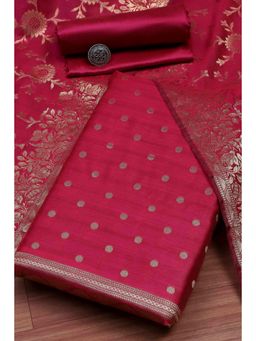 Biba - Women Rani Banarasi Chanderi Banarasi Woven Unstitched Kurta With Bottom & Dupatta