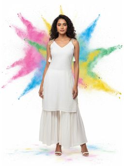 Varanga - Women Off-White Kurta With Sharara