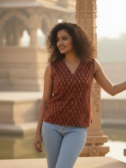 Varanga - Print Ethnic Cotton Top