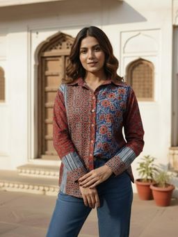 Varanga - Floral Print Ethnic Shirt