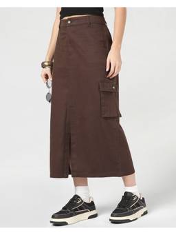 Bewakoof - Women'S Coffee Brown Cargo Skirts