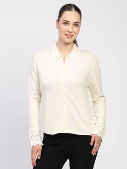 Global Republic - Cotton Blend Embroidered Cream Shirt