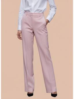 AM SWAN - Women'S Luxury Banana Crepe Rose Gold Straight Fit With Flap Pocket Trouser