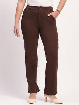 Global Republic - Cotton Blend Straight Fit Brown Trouser