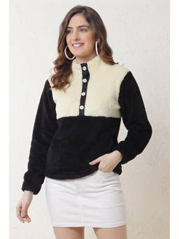JAKANARY - Multicolor Solid Faux Fur Jacket