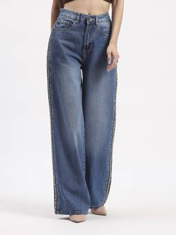 Global Republic - Cotton Solid Straight Blue Jeans