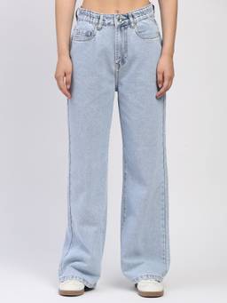 Global Republic - Cotton Solid Straight Blue Jeans
