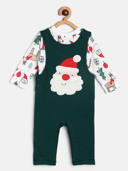 MINI KLUB - Baby Boys Green Dungaree (Set of 2)