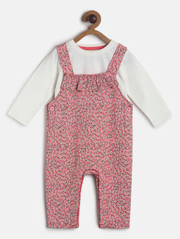 MINI KLUB - Baby Girls Pink Dungaree (Set of 2)