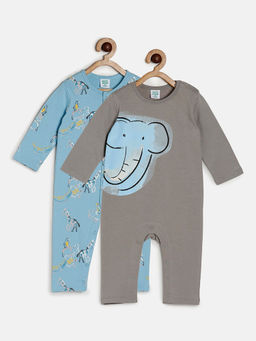 MINI KLUB - Baby Boys Multi-Color Romper (Pack of 2)