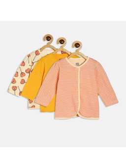 MINI KLUB - Baby Girls Multi-Color Front Open Vest (Pack of 3)