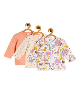 MINI KLUB - Baby Girls Multi-Color Front Open Vest (Pack of 3)