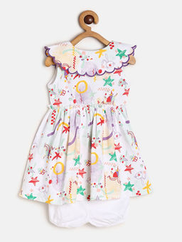 MINI KLUB - Baby Girls White Dress (Set of 2)