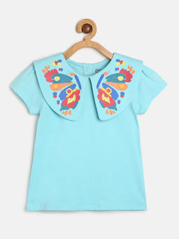 MINI KLUB - Kids Girls Blue Knit Top