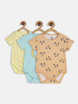 MINI KLUB - Baby Boys Multi-Color Body Suit (Pack of 3)
