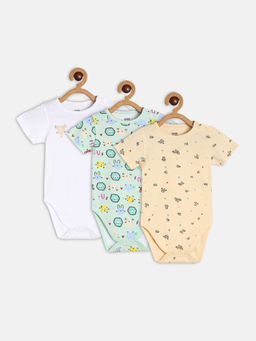 MINI KLUB - Baby Boys Multi-Color Body Suit (Pack of 3)