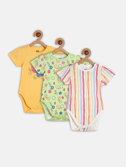 MINI KLUB - Baby Girls Multi-Color Body Suit (Pack of 3)