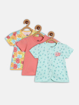 MINI KLUB - Baby Girls Multi-Color Front Open Vest (Pack of 3)