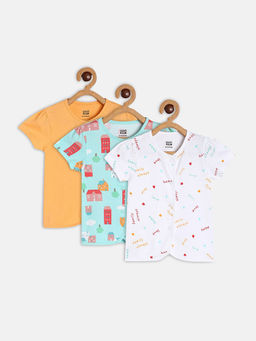 MINI KLUB - Baby Girls Multi-Color Front Open Vest (Pack of 3)